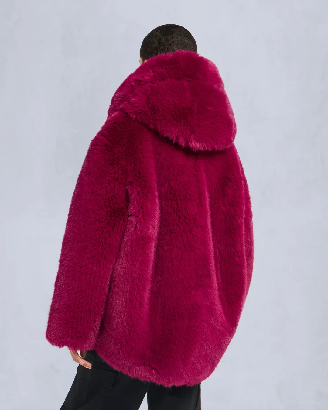 Jade Faux Fur Jacket Berry - Image 4