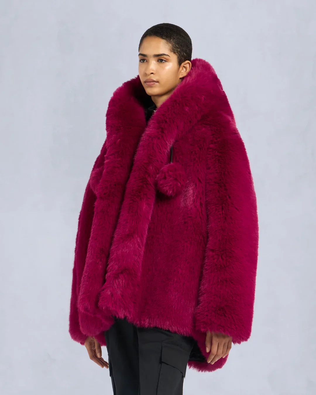 Jade Faux Fur Jacket Berry - Image 5