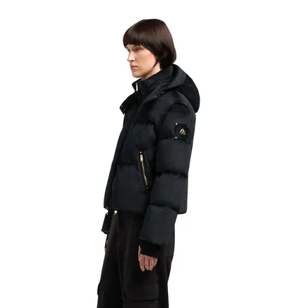 Misti Gold Velour Down Puffer Jacket - Image 4