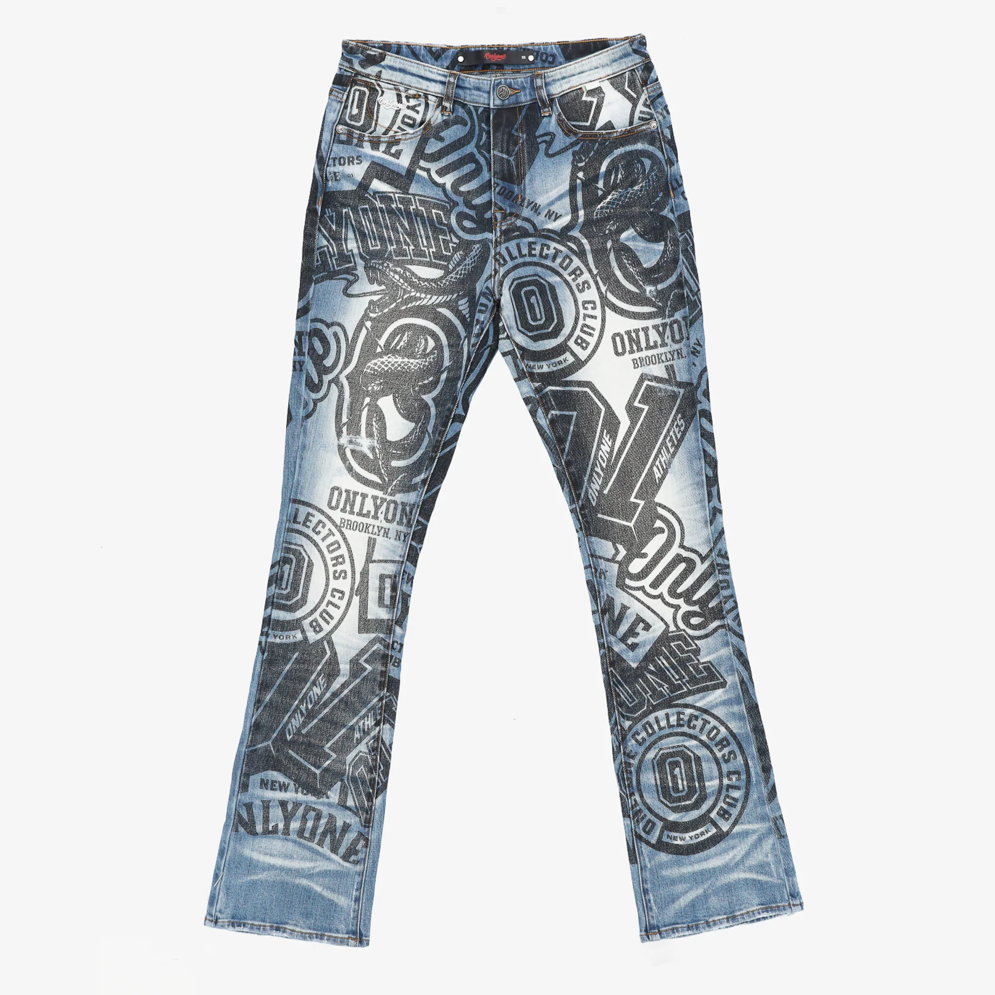 All Over Blue Print Jean - Image 4